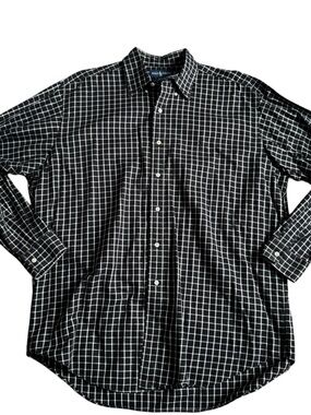 Ralph Lauren Black Windowpane Button-Down Shirt